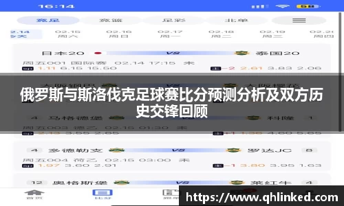 俄罗斯与斯洛伐克足球赛比分预测分析及双方历史交锋回顾